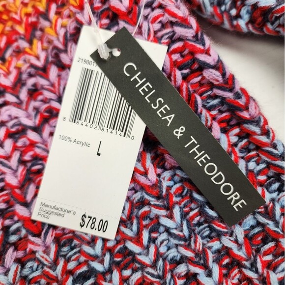 Chelsea & Theodore Multicolor Knit Cowl Neck Sweater Size L - Picture 2 of 16
